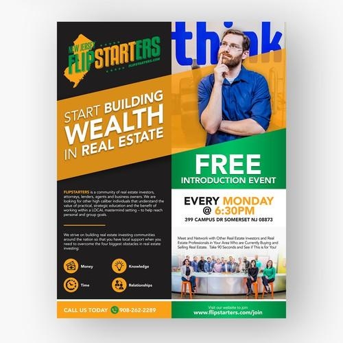 99designs Real Estate Investing Event Flyer template