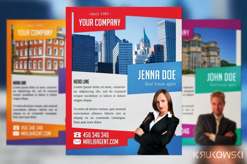 Creative Market Colorful Agent Introduction Flyer template