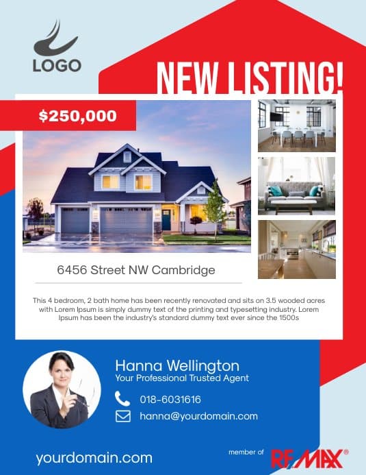 real estate flyer designs remax logo