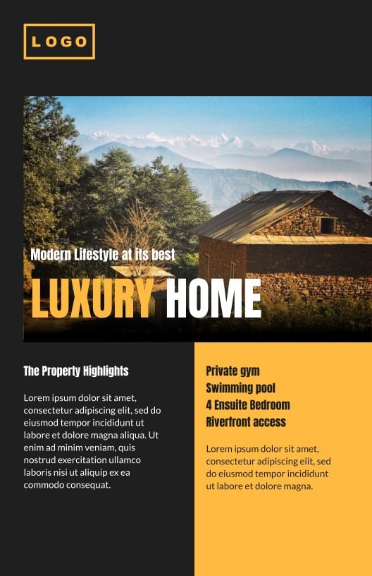 Xara Luxury Home Flyer template