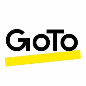GoTo Meeting logo that links to the GoTo Meeting homepage in a new tab.