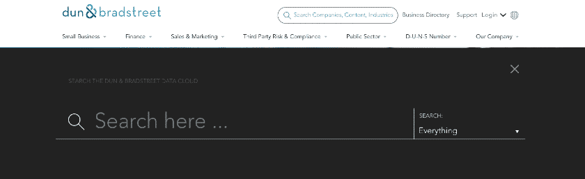 A section to search the name of company.