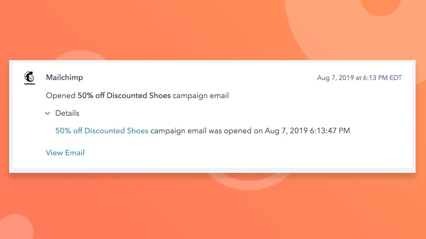 View recipients’ email marketing actions on your HubSpot CRM contact records.