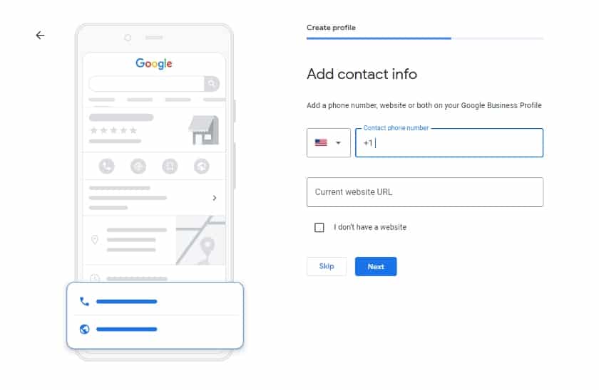 Add contact info to your Google Business profile