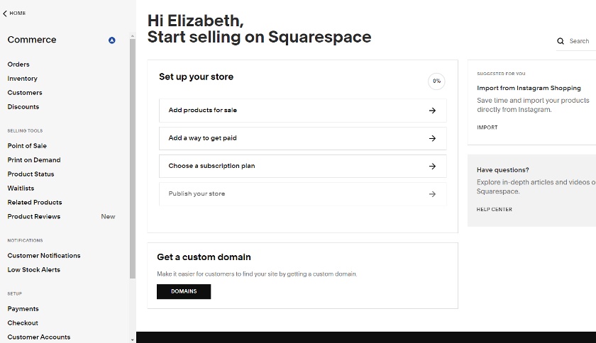 Connect payment methods to start selling on Squarespace
