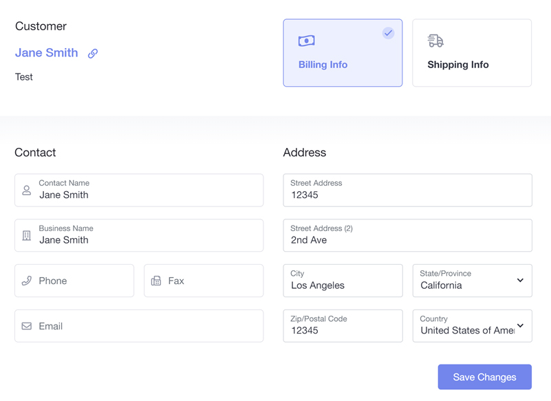 A sample of Helcim Online invoicing.