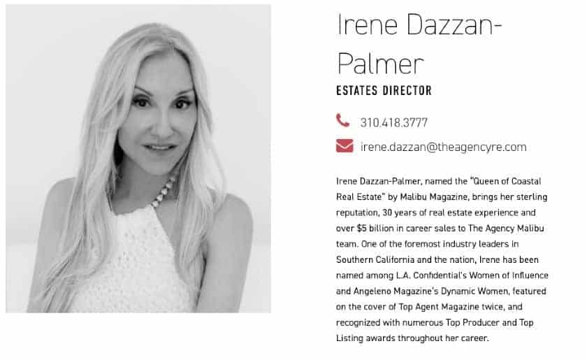 Irene Dazzan-Palmer real estate agent bio