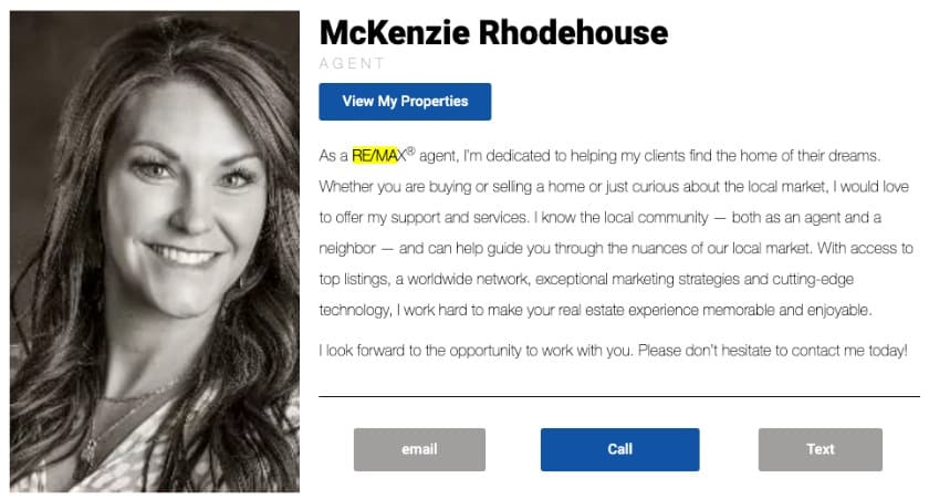 McKenzie Rhodehouse real estate agent bio