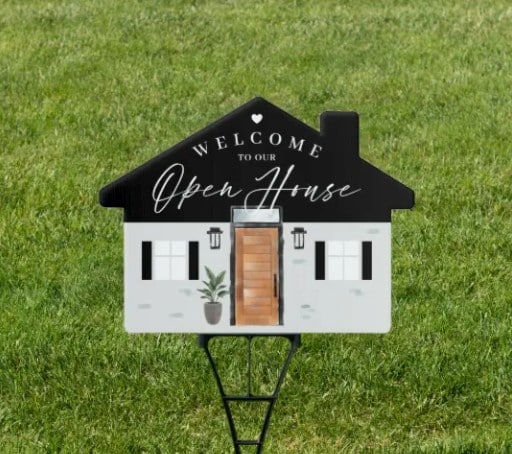 Real Estate Sign in a shape of a house