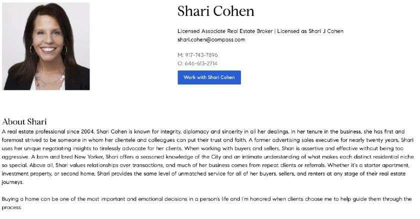 Shari Cohen real estate broker bio