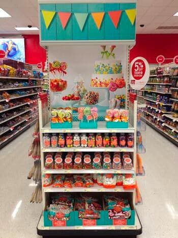 Showing candy displays.