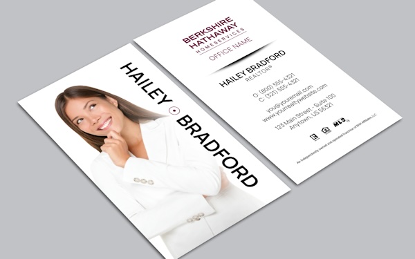 Example of a veritical designed real estate business card.