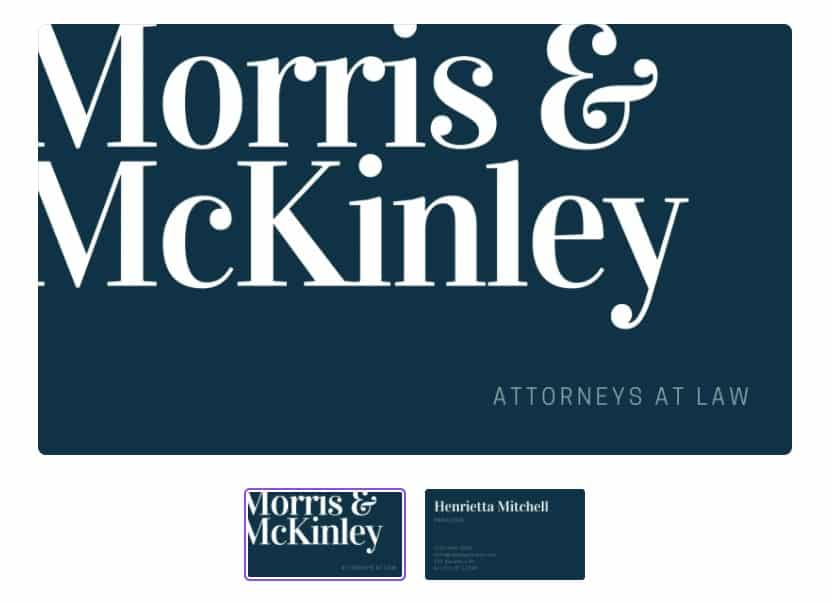 Morris & McKinley Business Card Template.