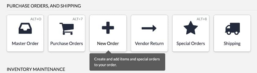 Showing purchase orders and shipping.
