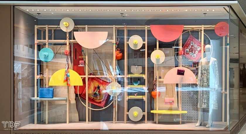 Showing a fun and colorful window display.