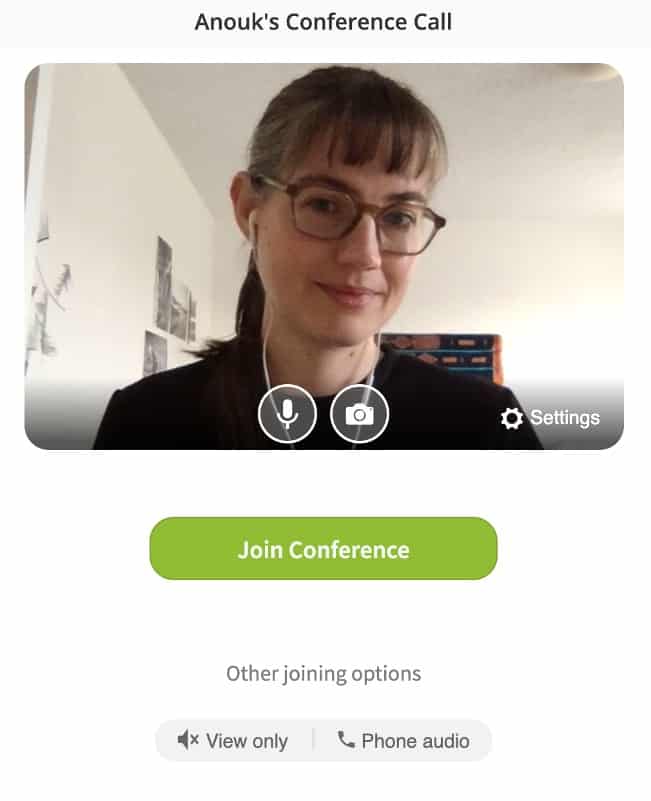 video conference using the Phone.com mobile app