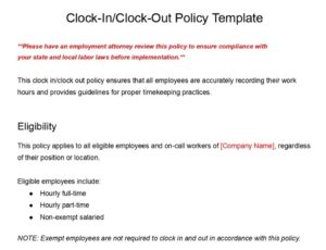 How to Create a Clocking In and Out Policy ( Free Template) How to Create a Clocking In and Out Policy ( Free Template)