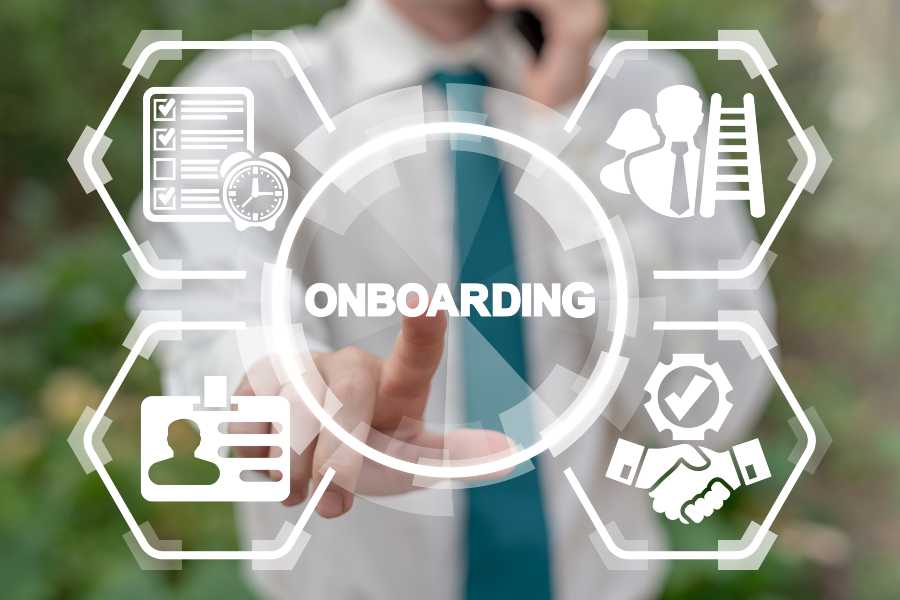 man pointing at onboarding data