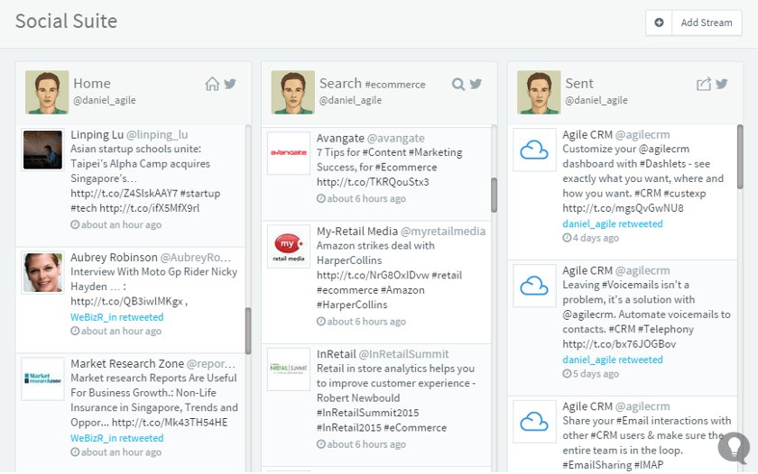 Agile CRM and Twitter integration