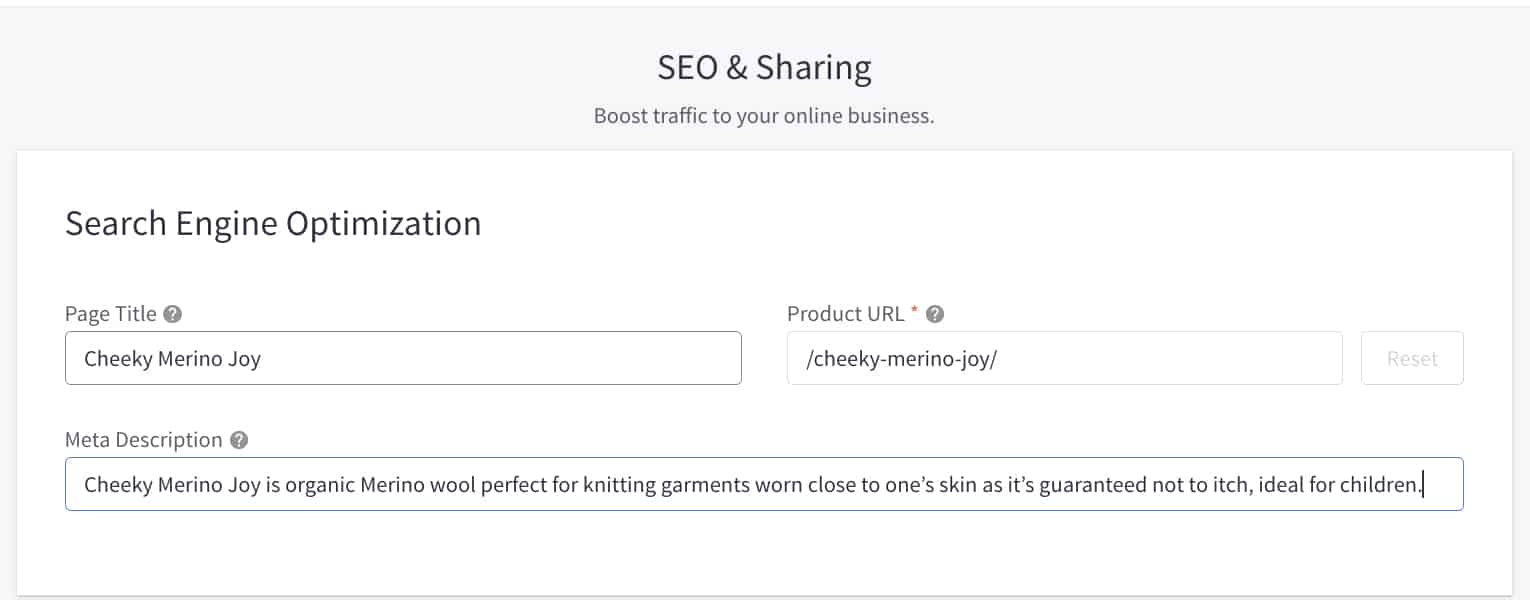 Setting up BigCommerce SEO such as SEO page title meta descriptions and customize product URLs.