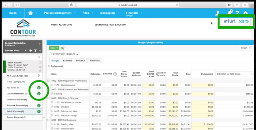 A Buildertrend's bookkeeping software integrations.