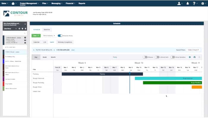 Scheduling via Web Dashboard on Buildertrend.