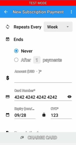 Charge App is easy to set recurring payments or subscriptions.