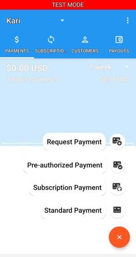 Request payments, including prepayments, from the dashboard.