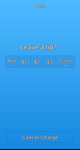 Collect can prompt customers for a tip.