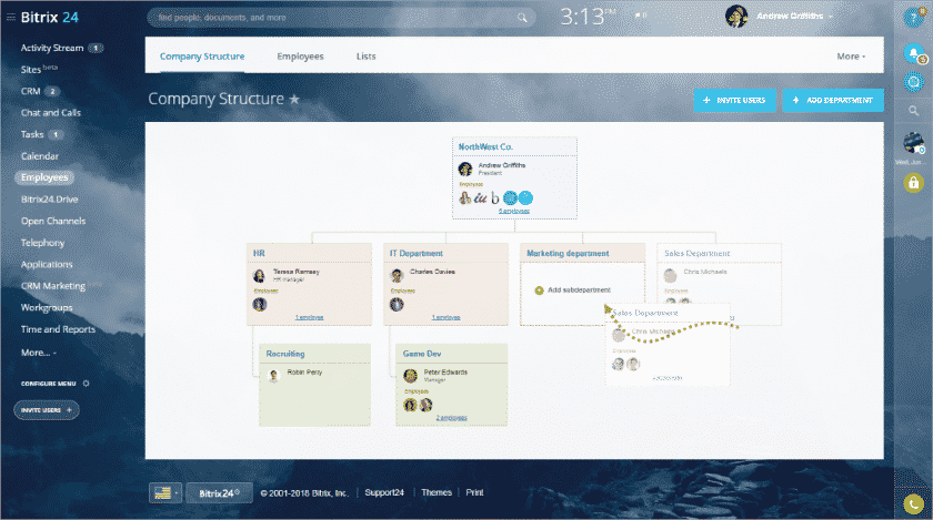 Company Structure page of Bitrex24.