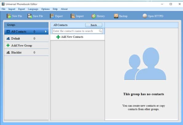 Add contacts individually or import them from an external device. 