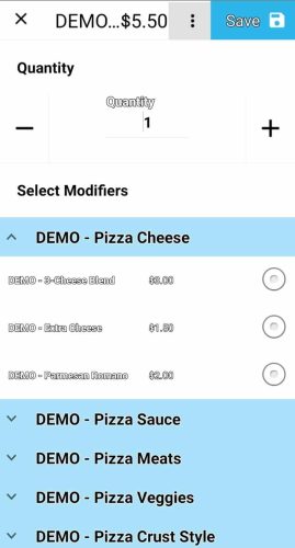 Krossroads was the only app that allowed modifiers and categories.