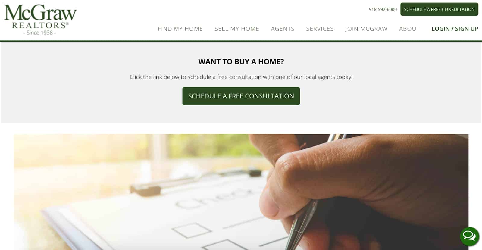 McGraw Realtors sample home page.