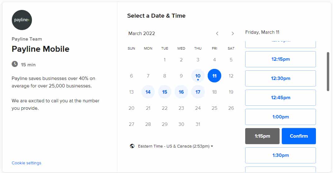 Payline Data scheduling call.