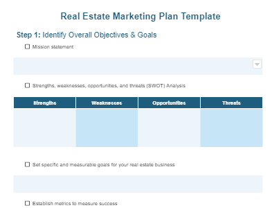 Real Estate Marketing Plan Template