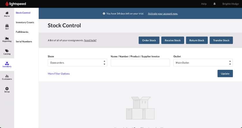 Vend’s stock controls to manage easily the catalog of inventory.