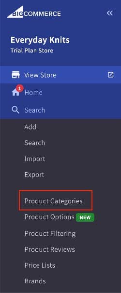 Adding new product categories by clicking on products.