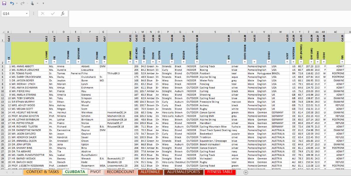 excel test template