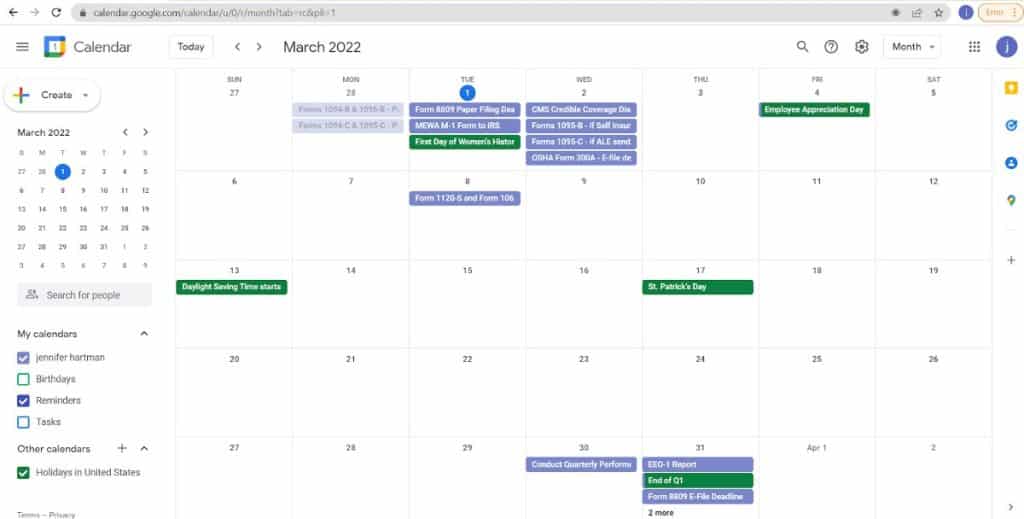 2022 HR Compliance Calendar [Free Download]