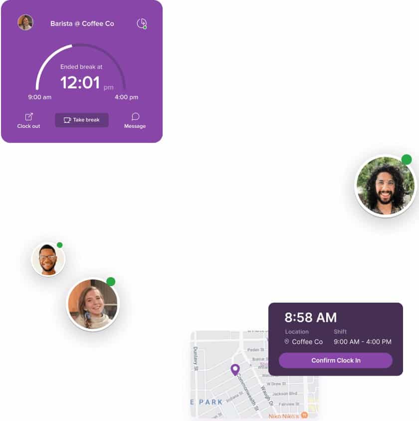 Showing how Homebase offers geofencing time tracking technology.