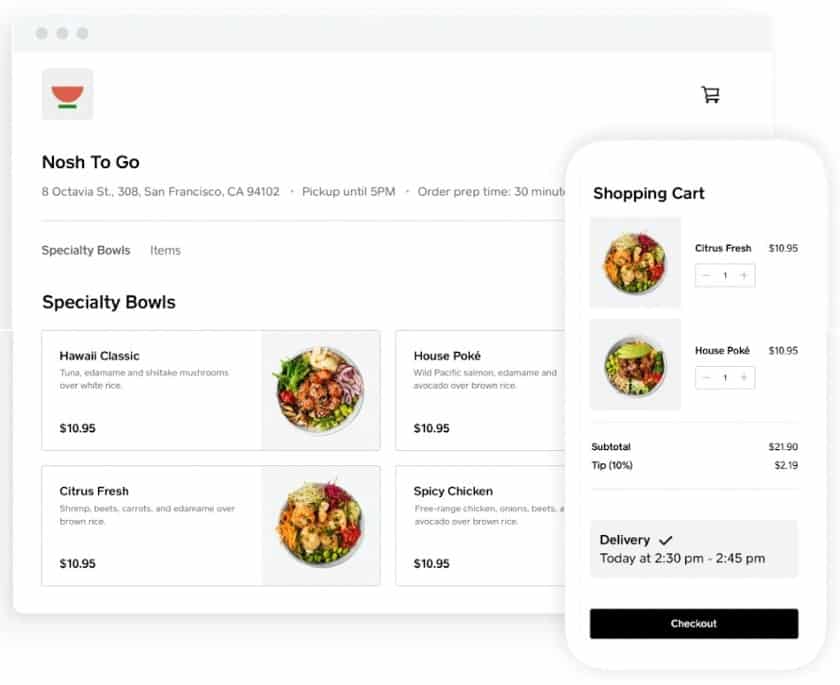 Showing how restaurants can use Square Online to set up delivery.