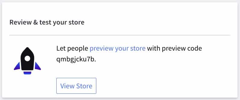 Reviewing store by clicking preview.