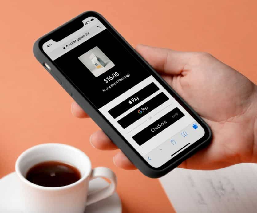 Showing Square checkout on mobile.