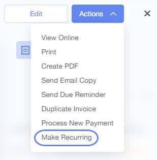 Turning simple invoice into a recurring invoice.