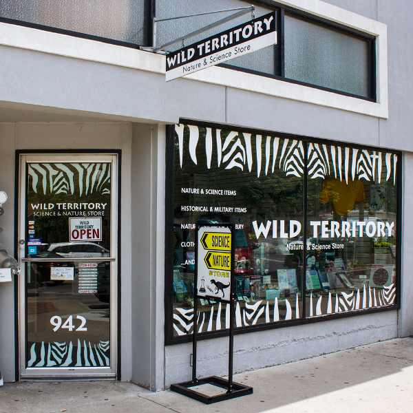 Showing Wild Territory storefront sign.