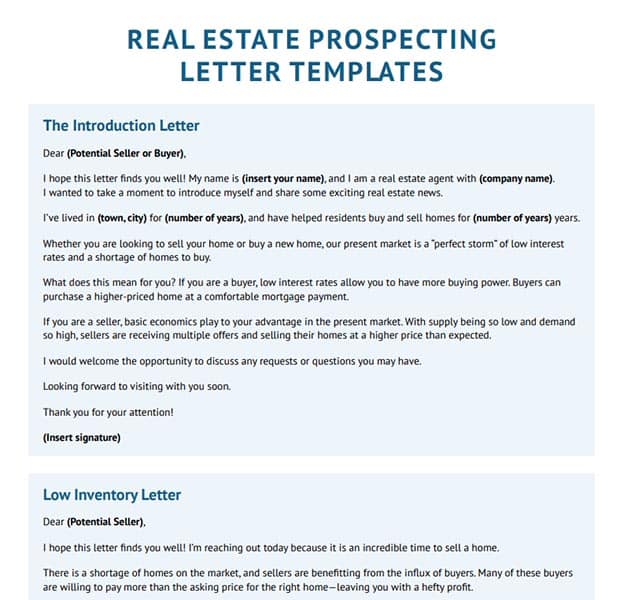 Real Estate Handwritten Note Templates