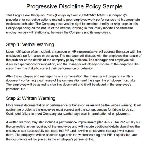 Progressive Discipline Policy thumbnail