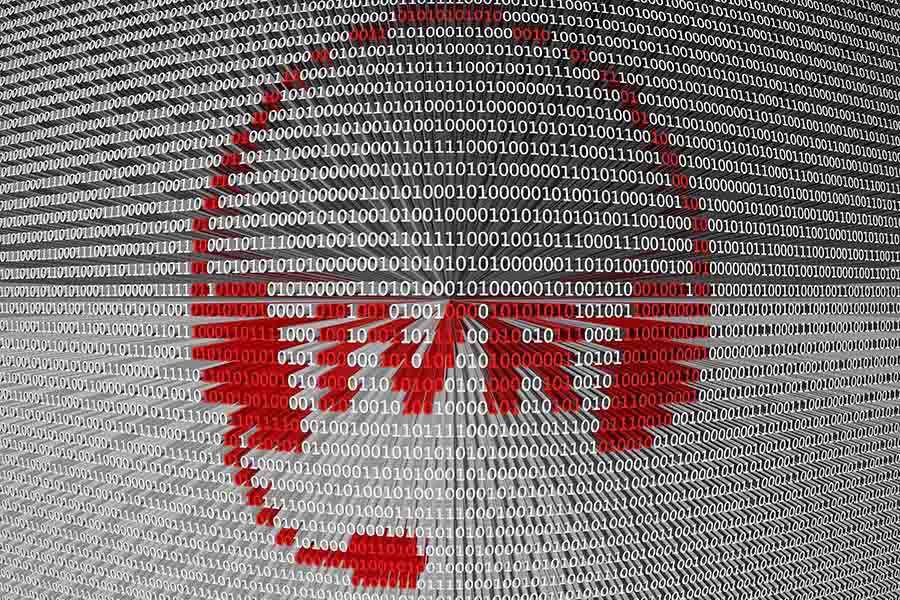 IVR on binary code 3D graphic