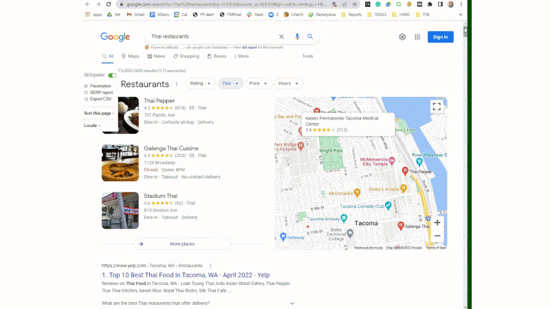 Merkle local search tool replicates query in Google