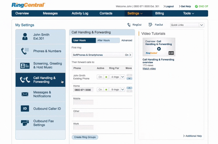 RingCentral. has advanced call forwarding solutions.